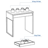 MICKE Bureau, blanc, 73x50 cm