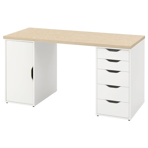 MITTCIRKEL / ALEX Bureau, effet pin blanc, 140x60 cm - IKEA