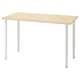 Le bureau MITTCIRKEL avec un plateau en bois clair et des pieds blancs, adapté à divers espaces.