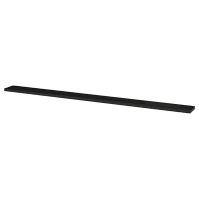 Étagère noire Mittzon, design rectangulaire mince, matériau en panneaux de fibres.