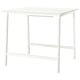 MITTZON : table de conférence blanche. Design moderne, utilisation debout/assis, comprend un repose-pieds et une gestion des câbles.