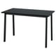 Table de conférence MITTZON : noire, rectangulaire, pieds en métal, plateau en bois.