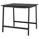 MITTZON : table de conférence carrée noire avec pieds minces en métal. Design minimaliste, idéal pour les réunions.