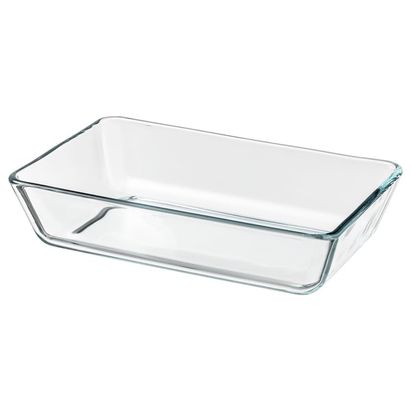 MIXTUR Plat /plat à four, verre transparent, 27x18 cm - IKEA