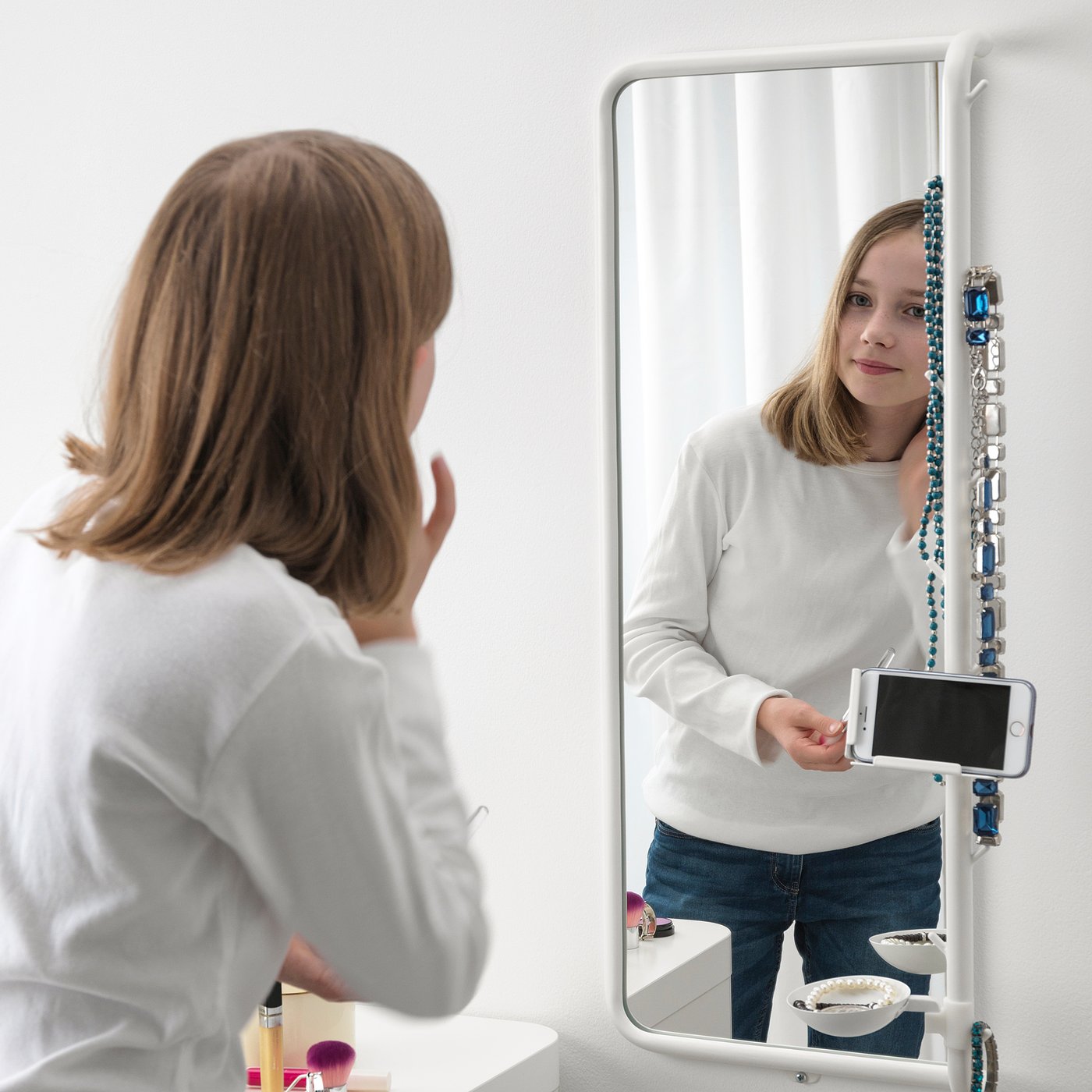 Mojlighet Miroir Blanc 34x81 Cm Sans Plomb Ikea