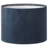 Abat-jour en velours bleu MOLNSKIKT ; polyester recyclé ; forme cylindrique ; Conception lisse.