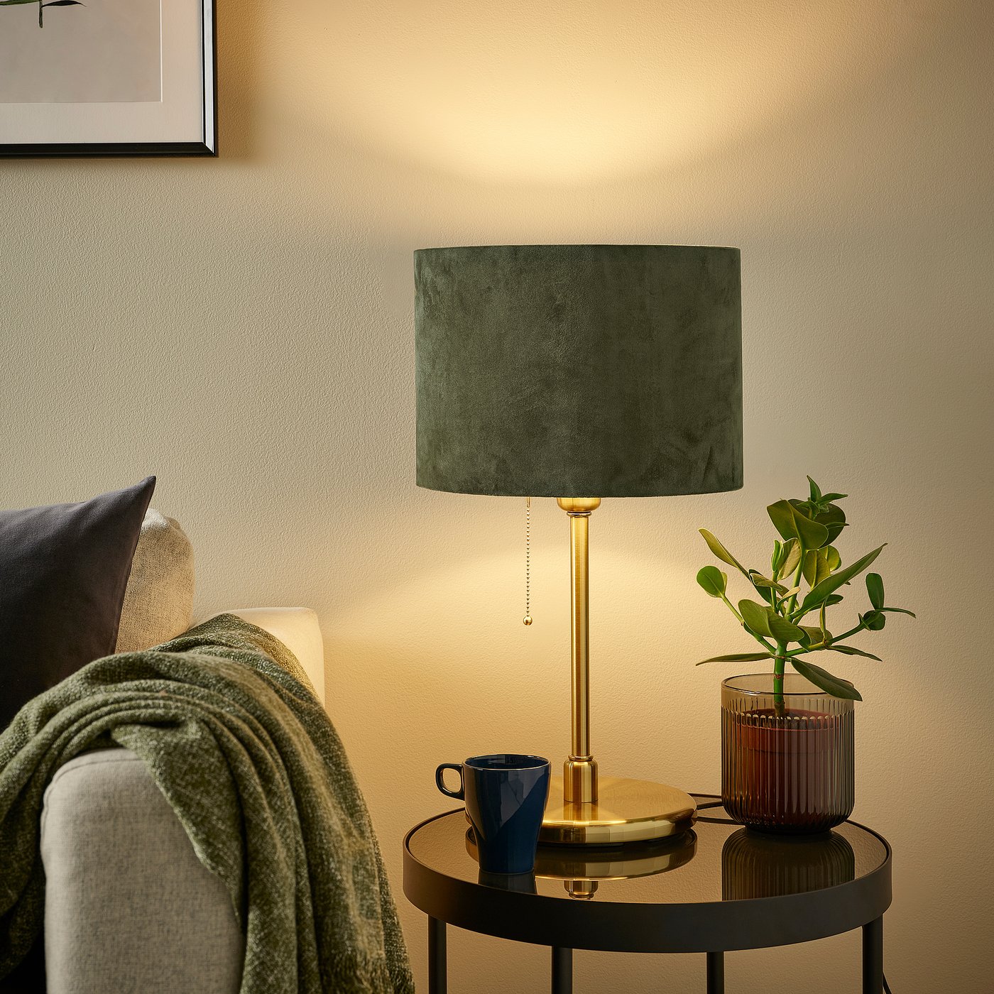Homoyoyo – Abat-jour Moderne En Tissu Vert Foncé Avec Bord Doré, Pour Lampe De Table, Chambre, Salon