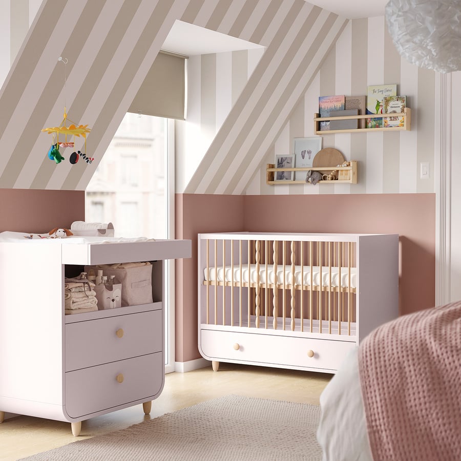 MYLLRA meuble chambre bébé, lot de 2, rose pâle, 60x120 cm IKEA