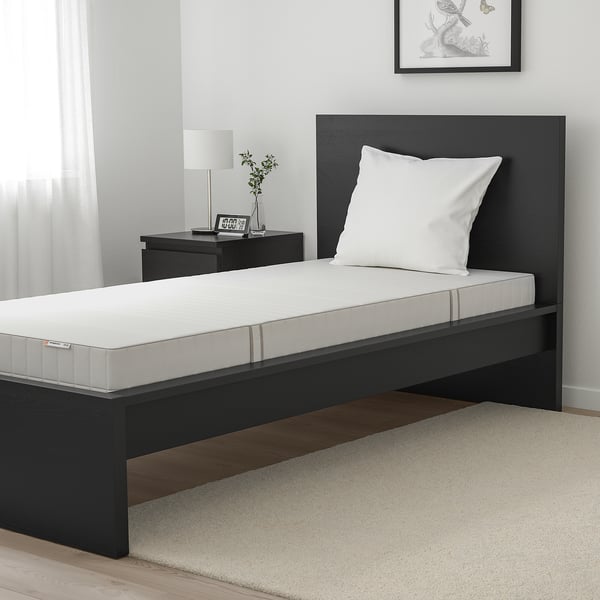 myrbacka matelas en mousse memoire de forme ferme blanc 90x200 cm ikea