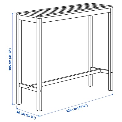 IKEA ÄPPLARÖ banc avec dossier, extérieur teinté marron (117x65x80 cm