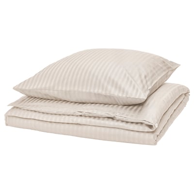 NATTJASMIN Housse de couette et 1 taie, beige clair, 150x200/65x65 cm
