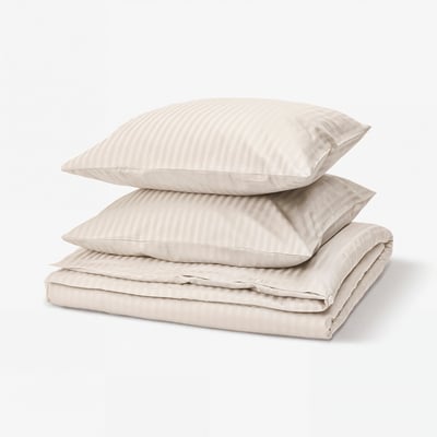 NATTJASMIN Housse de couette et 2 taies, beige clair, 240x220/65x65 cm