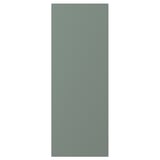 Une porte d’armoire NICKEBO en gris-vert. Il est rectangulaire, lisse et fait d’une feuille durable avec un design moderne.