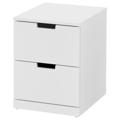 NORDLI Commode 2 tiroirs, blanc, 40x54 cm