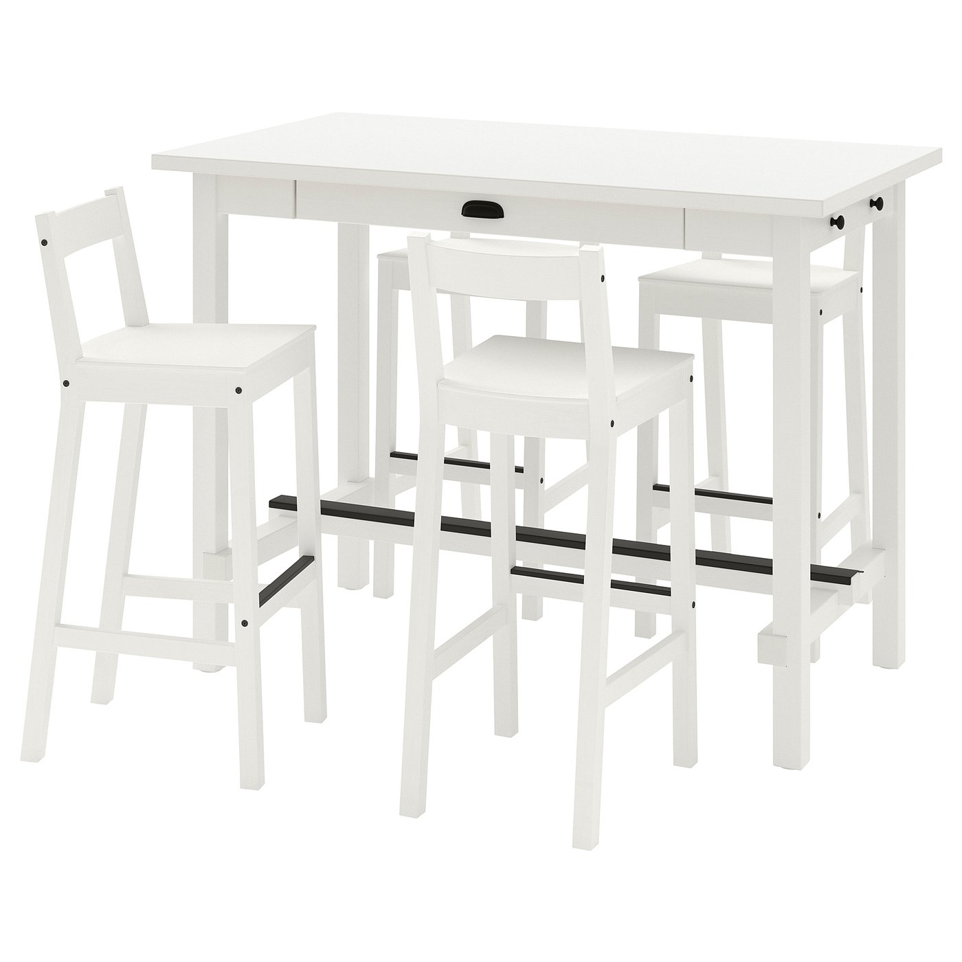 NORDVIKEN / NORDVIKEN table de bar+4 tabourets, blanc/blanc IKEA