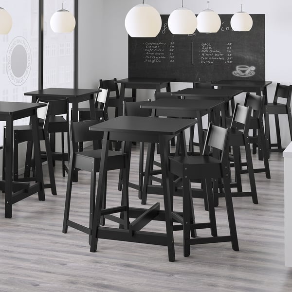 Norraker Table De Bar Noir 74x74 Cm Ikea