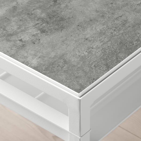 Nyboda Table Basse Avec Plateau Reversible Gris Clair Imitation Ciment Blanc 120x40x40 Cm Ikea