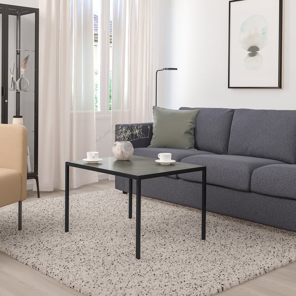 Nyboda Table Basse Avec Plateau Reversible Gris Fonce Imitation Ciment Noir 75x60x50 Cm Ikea