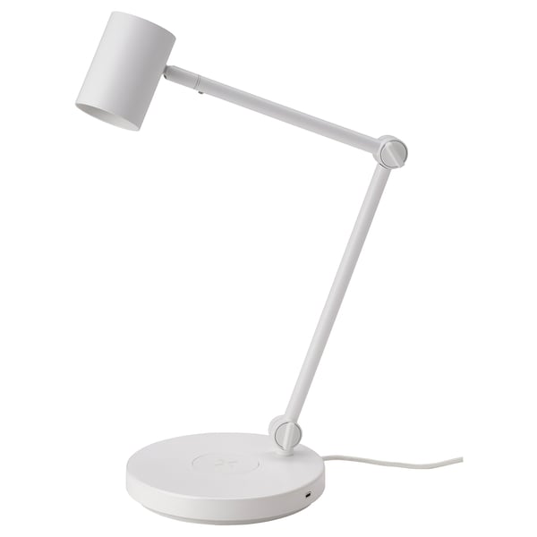 NYMÅNE Lampe bureau+station charge s fil, blanc - IKEA