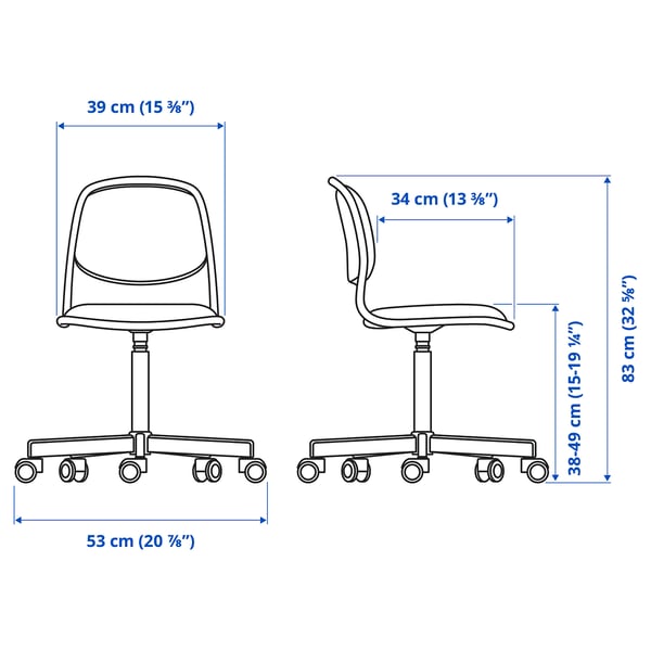 VIMUND Chaise de bureau enfant, rose clair - IKEA