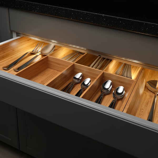 Omlopp Baguette Lumineuse Led Pour Tiroir Couleur Aluminium 76 Cm Ikea