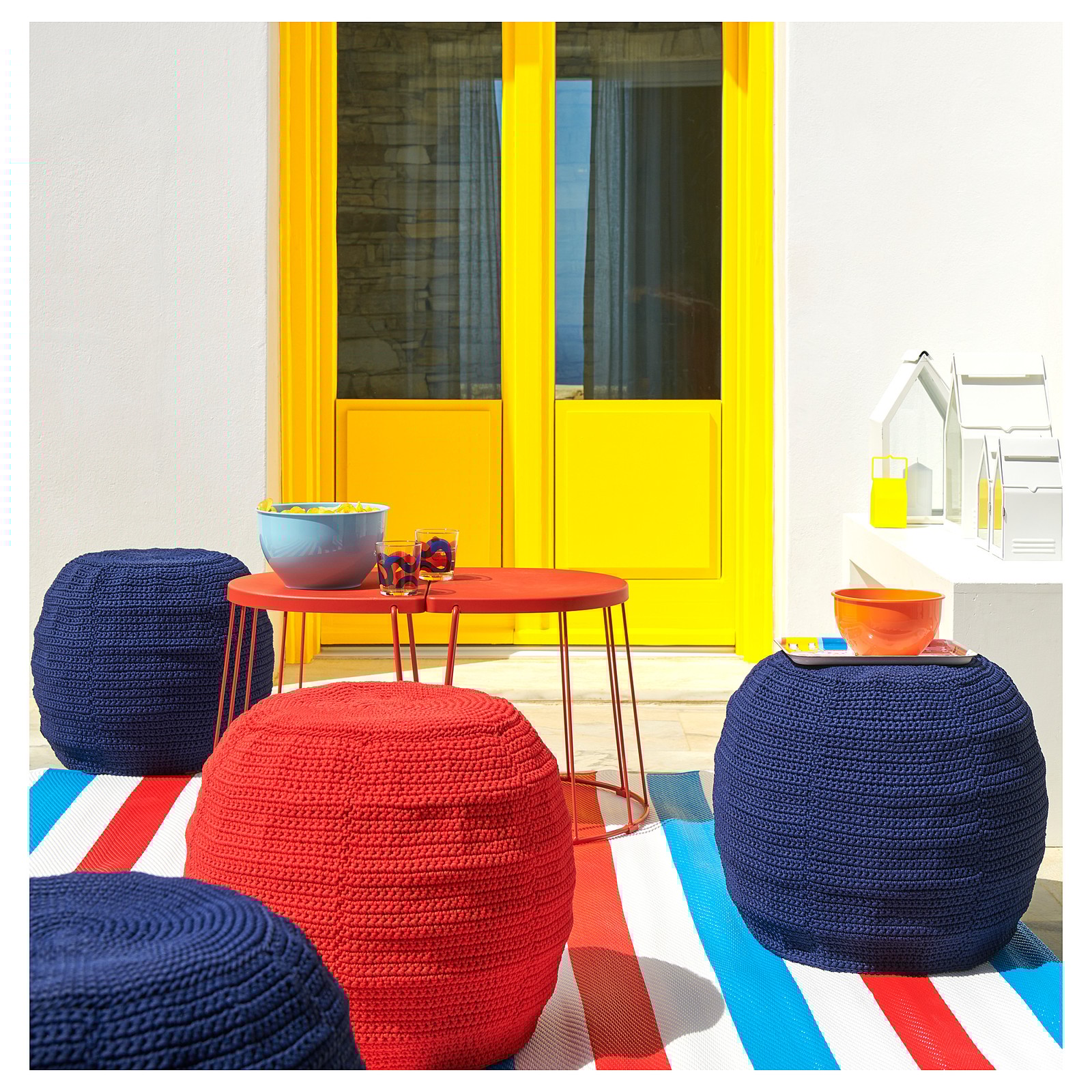 OTTERÖN Housse pour pouf, int/extérieur, bleu IKEA