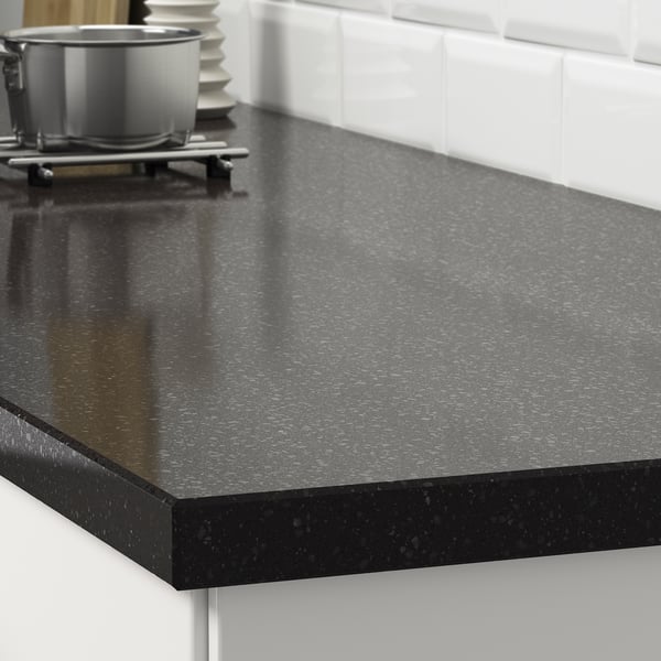 Oxsten Plan De Travail Sur Mesure Anthracite Motif Pierre Quartz 45 Ikea