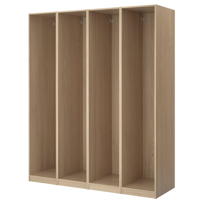 PAX 4 caissons armoire, plaqué chêne blanchi, 200x58x201 cm IKEA