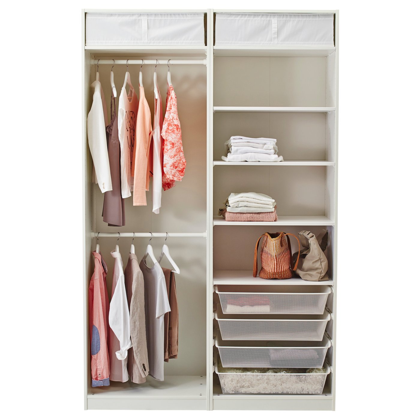 Pax Armoire Penderie Blanc Farvik Verre Blanc 150x66x236 Cm Ikea