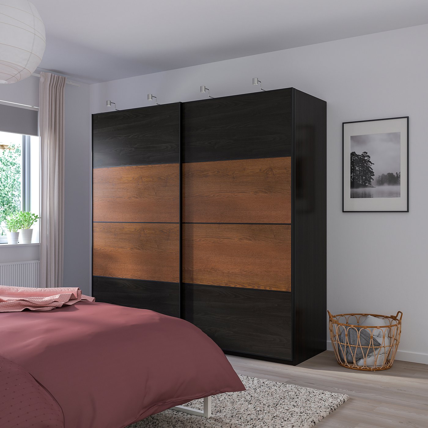 Pax Armoire Penderie Brun Noir Motif Frene Effet Brun Noir Mehamn Motif Frene Effet Brun Noir 200x66x236 Cm Ikea