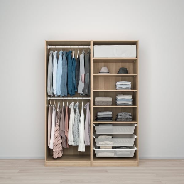 Pax Armoire Penderie Hasvik Effet Chene Blanchi 150x66x201 Cm Ikea
