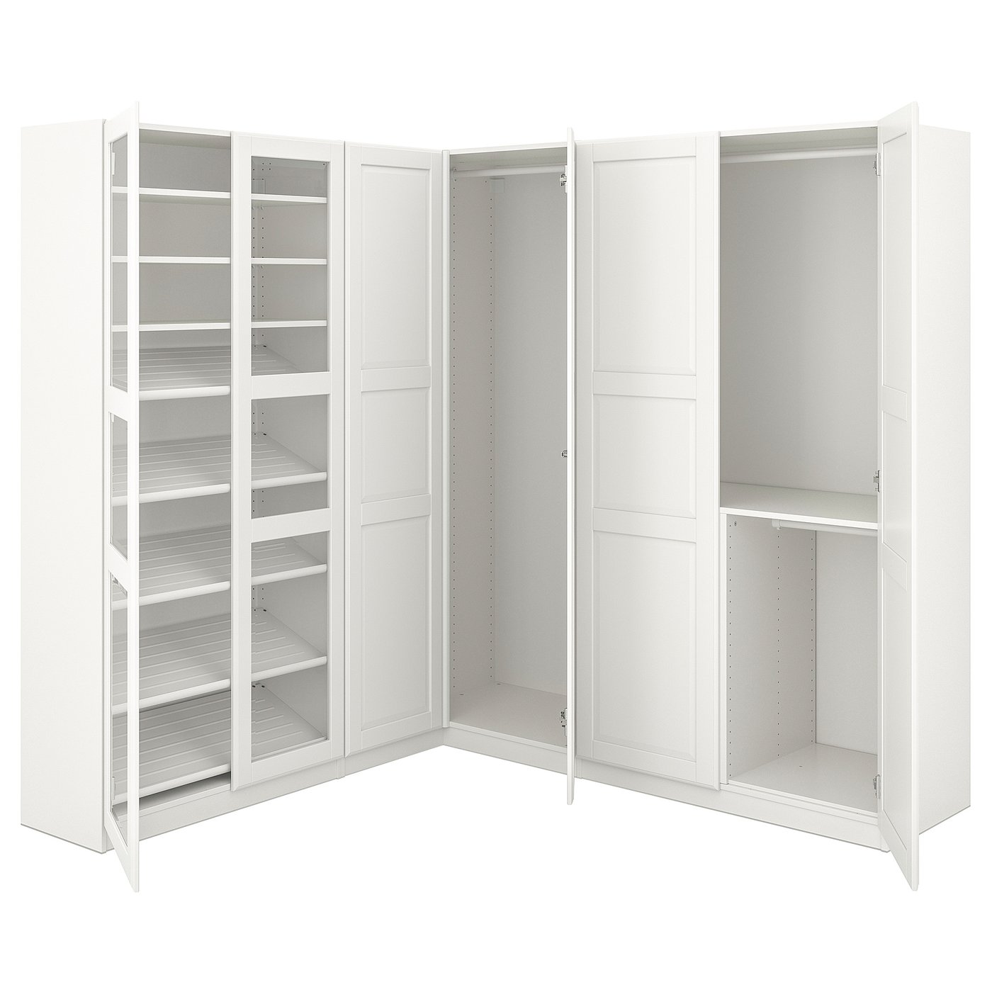 PAX Armoire d'angle blanc Tyssedal, Tyssedal verre IKEA