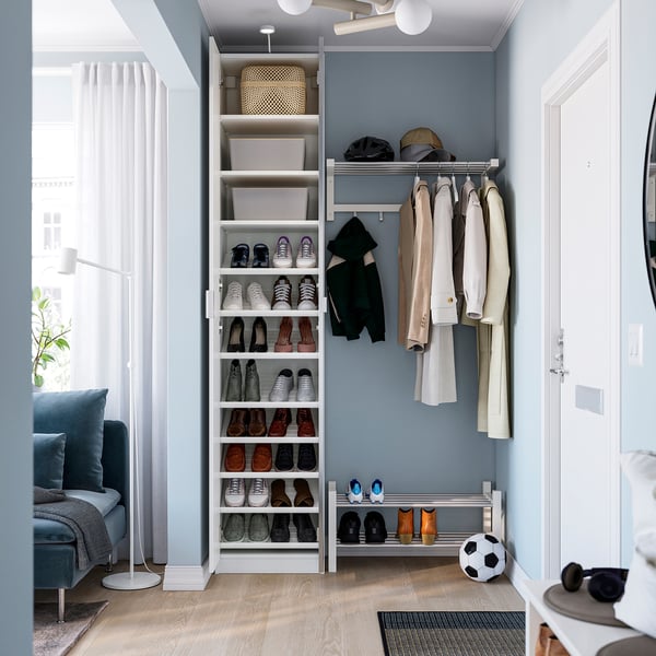 PAX / FORSAND/ÅHEIM Combinaison armoire, blanc blanc/miroir, 50x38x236 cm