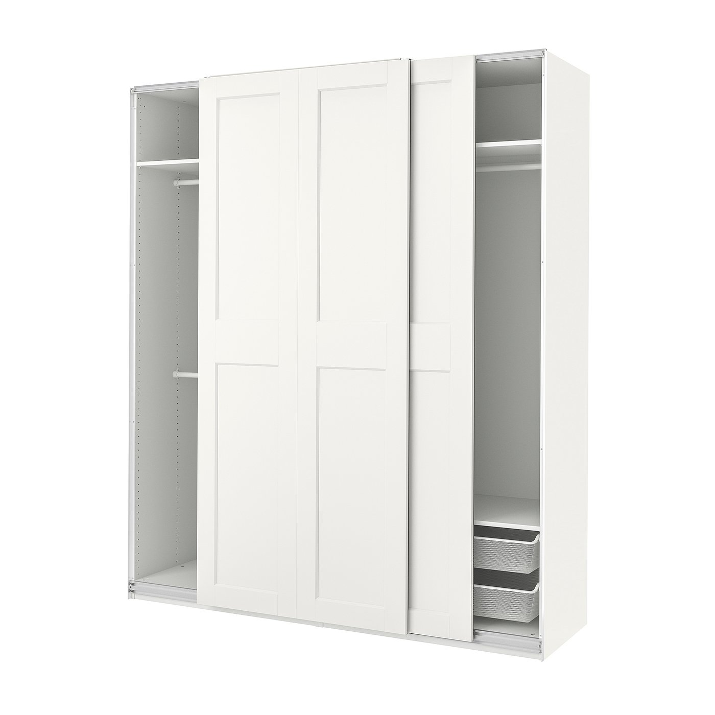 PAX / GRIMO combinaison armoire, blanc/blanc, 200x66x236 cm - IKEA