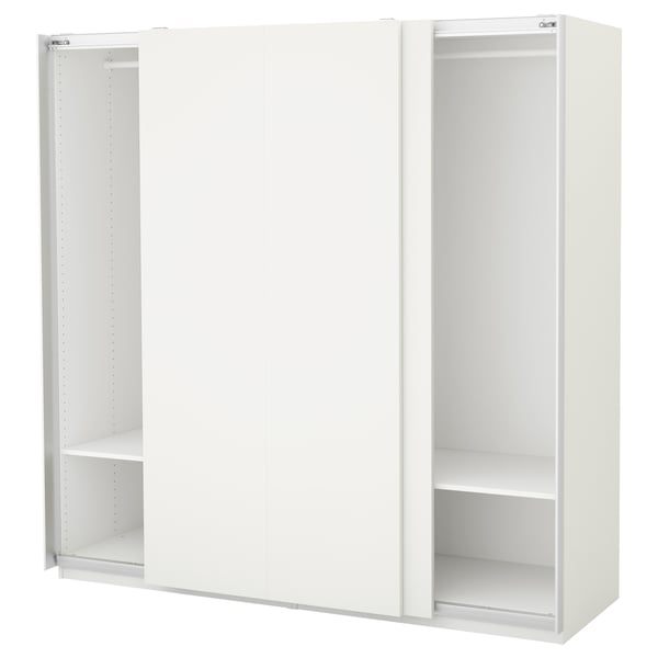 PAX Armoirependerie, blanc, Hasvik blanc, 200x66x201 cm IKEA