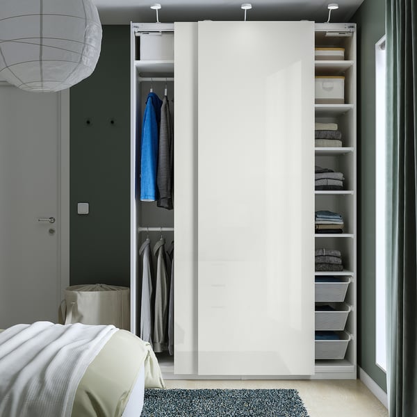 PAX / HASVIK Armoirependerie, blanc/brillant/blanc, 150x66x236 cm IKEA