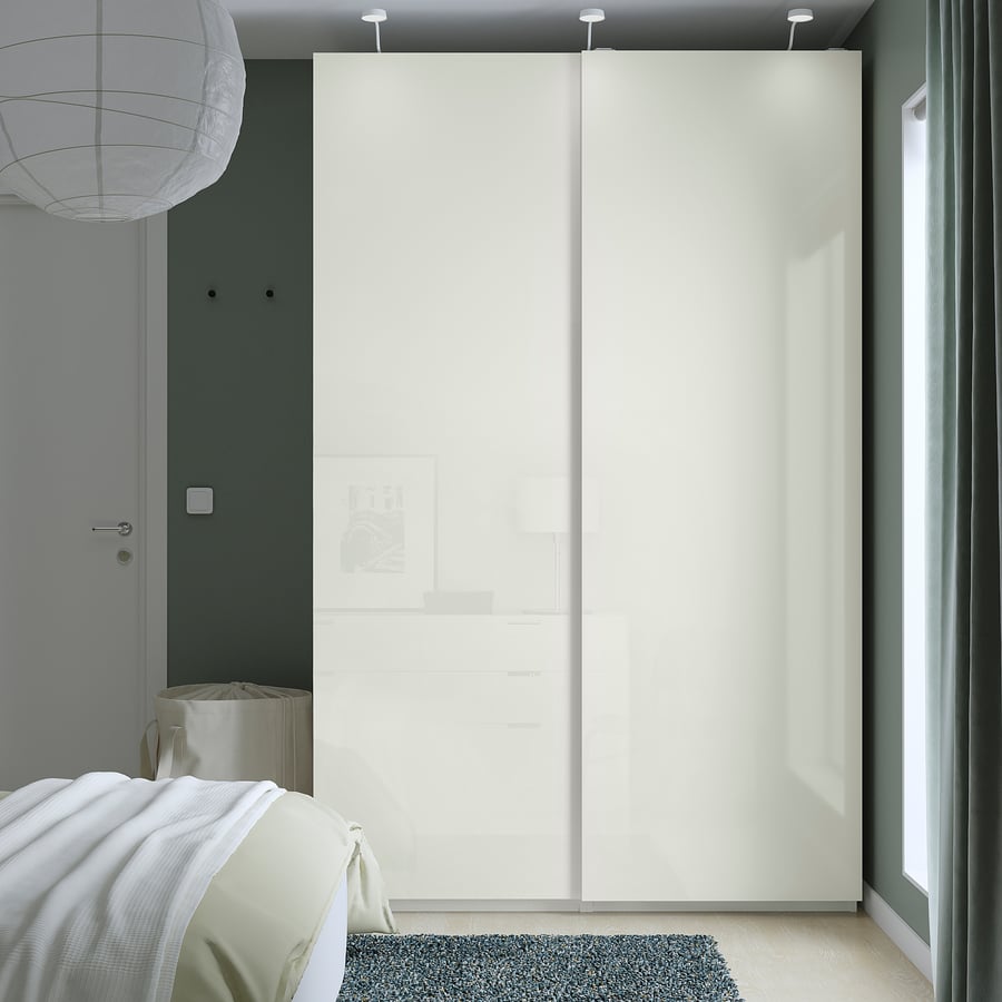 PAX / HASVIK Armoirependerie, blanc/brillant/blanc, 150x66x236 cm IKEA