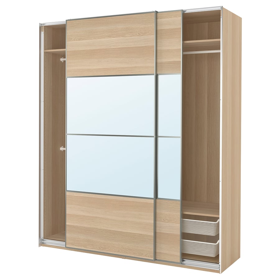 PAX / MEHAMN/AULI Combinaison armoire, effet chêne blanchi double face