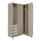 Option : PAX / TYSSEDAL Armoire d'angle, gris-beige/gris-beige, 161/111x236 cm