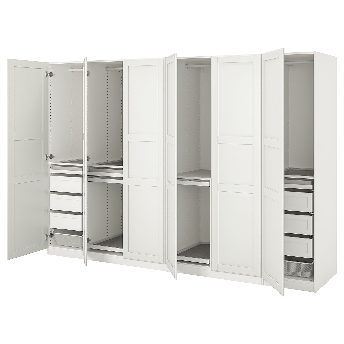 PAX / TYSSEDAL Combinaison armoire, blanc/blanc, 300x60x201 cm IKEA