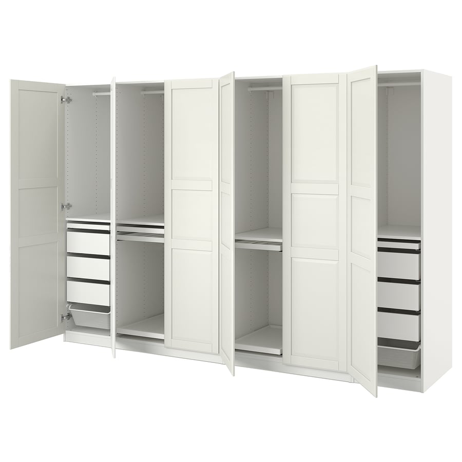 PAX / TYSSEDAL Combinaison armoire, blanc/blanc, 300x60x201 cm IKEA