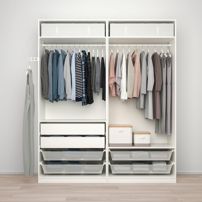 PAX / TYSSEDAL combinaison armoire, blanc/miroir, 200x60x236 cm IKEA