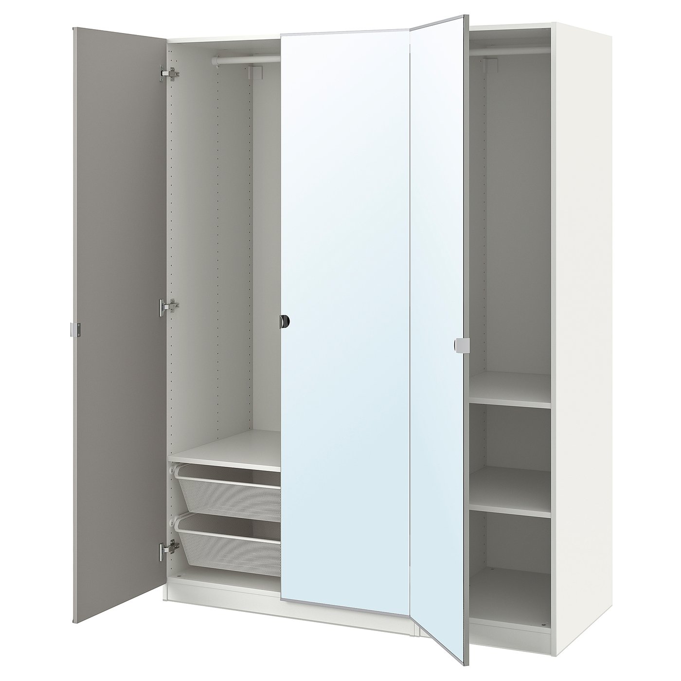 PAX / VIKEDAL Combinaison armoire, blanc/miroir, 150x60x201 cm IKEA