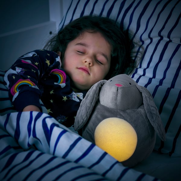 Pekhult Peluche Avec Veilleuse Led Gris Lapin A Pile 19 Cm Ikea