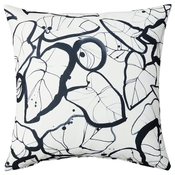 PELARKÖRSBÄR Housse de coussin, blanc/noir, 50x50 cm