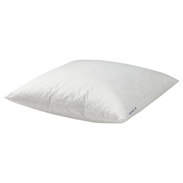 Oreiller rectangulaire blanc avec rembourrage en plumes, housse en coton doux, pour les dormeurs sur le ventre.