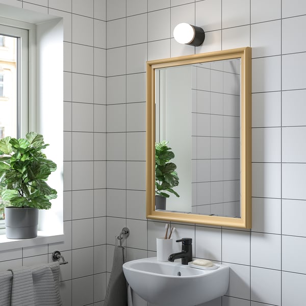 PINGSTSYREN Miroir, jaune-beige clair, 60x80 cm