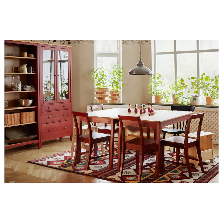 PINNTORP table, teinté brun clair/teinté rouge, 125x75 cm - IKEA