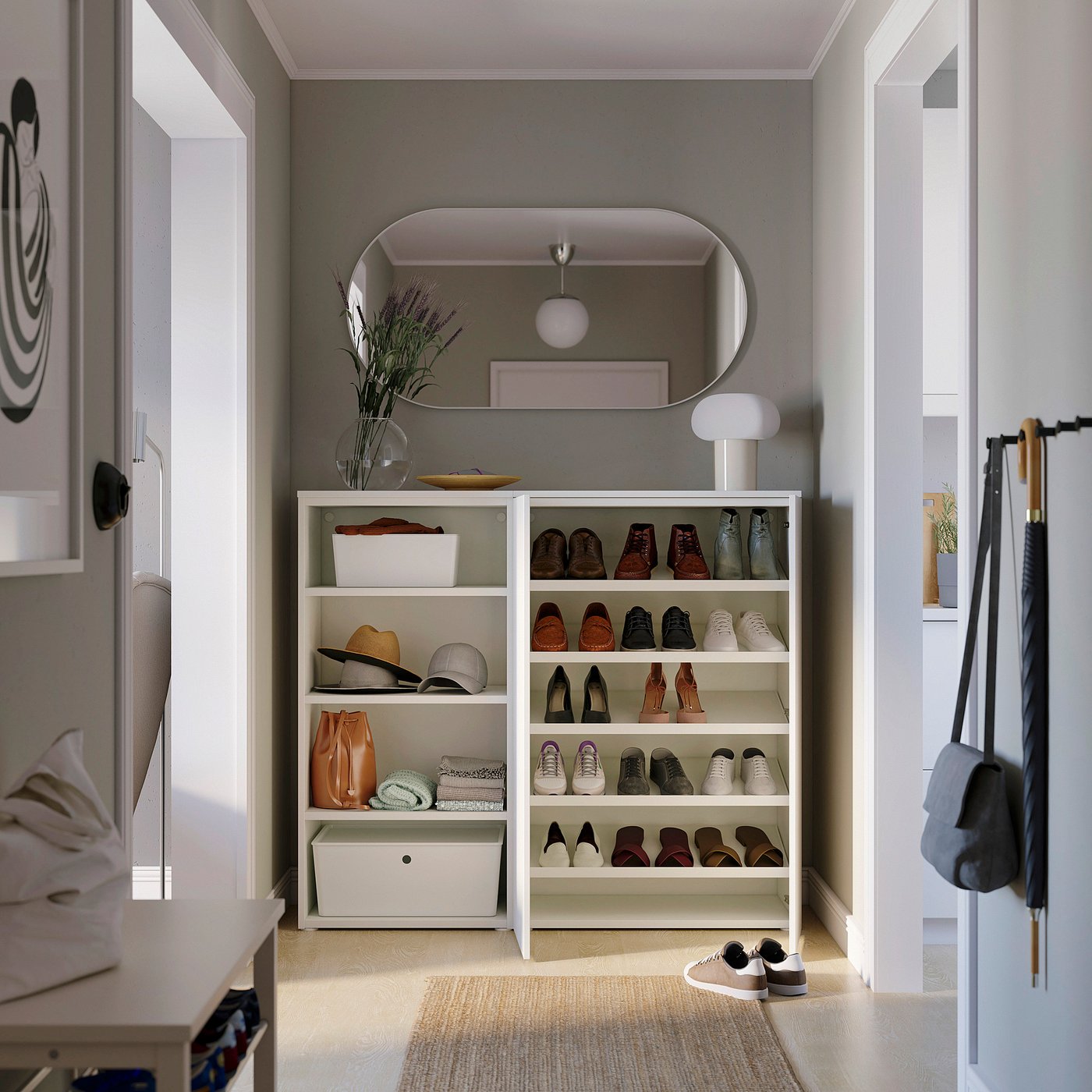PLATSA armoire à chaussures/rangement, blanc/Fonnes blanc