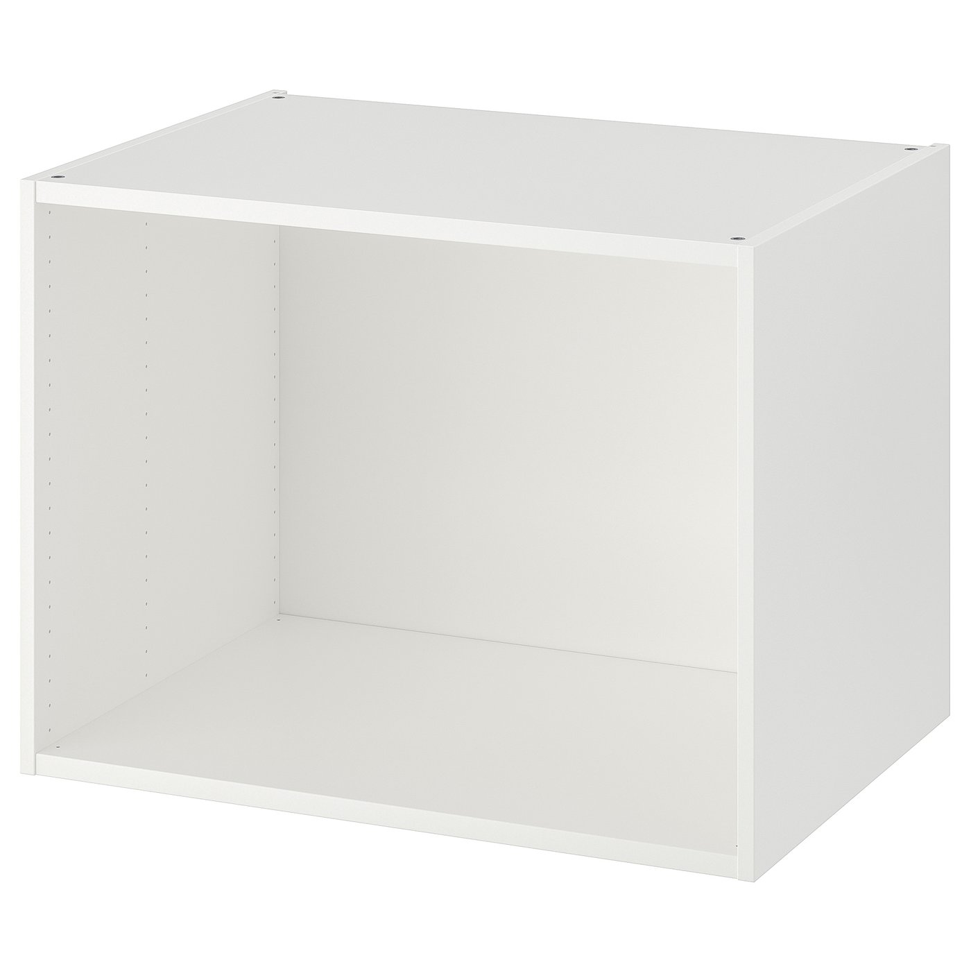 Unité de rangement cubique PLATSA blanche - design moderne et minimaliste, forme carrée, en panneaux de fibres et de particules.